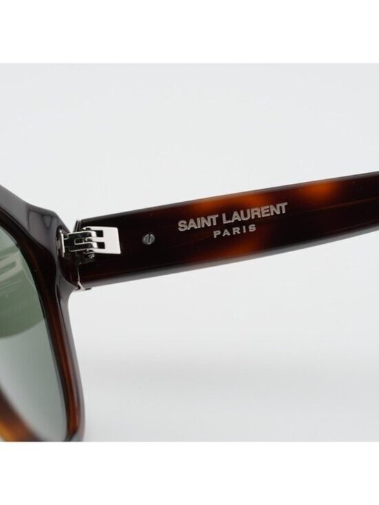 Saint Laurent SLM28 005 Sunglasses Havana Cat Eye Frame, Green Lenses main image 7
